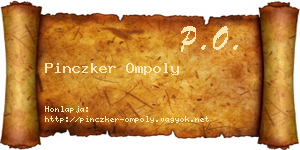 Pinczker Ompoly névjegykártya
