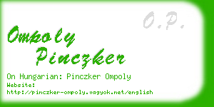 ompoly pinczker business card